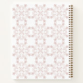 Custom Name Blush Rose Vector Pattern Journal ノートブック (裏面)