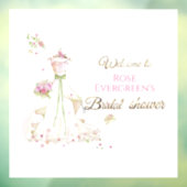 Custom Name Blushing Bride in Bloom Bride to Be ウィンドウサイン (シート3)