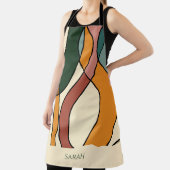 Custom Name Boho Abstract Earthy Modern Kitchen エプロン (インサイチュ)