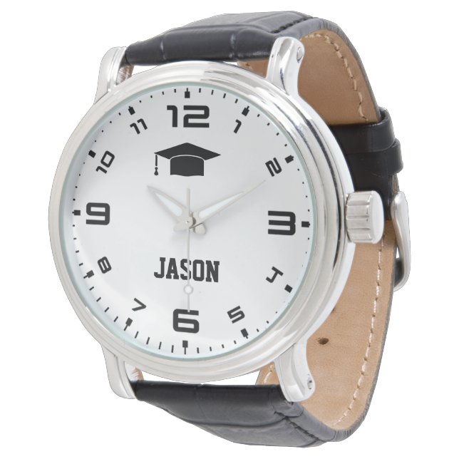 Custom Name Bold Numbers Graduation Gift Watch 腕時計 (アングル)
