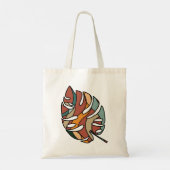 Custom Name Botanical Leaf Serene Savanna トートバッグ (裏面)