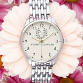 Custom Name Botanical Monogram Romantic Gift 腕時計