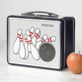 Custom Name Bowling Strike メタルランチボックス (インサイチュ)