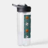 Custom Name Boys Sports Soccer Pattern Kids School ウォーターボトル (右面)