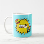 Custom Name Boys Superhero Mug Personalised コーヒーマグカップ (左)