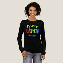 Custom Name Bright and Happy Birthday トライブレンドＴシャツ