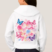 Custom Name Butterfly & Flower Kids Hoodie (裏面)