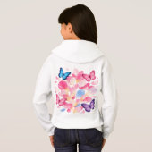 Custom Name Butterfly & Flower Kids Hoodie (裏面フル)