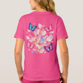 Custom Name Butterfly & Flower Kids T-Shirt Tシャツ (裏面)
