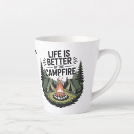 Custom Name Camping カフェラテマグ