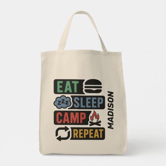 Custom Name Camping トートバッグ (裏面)