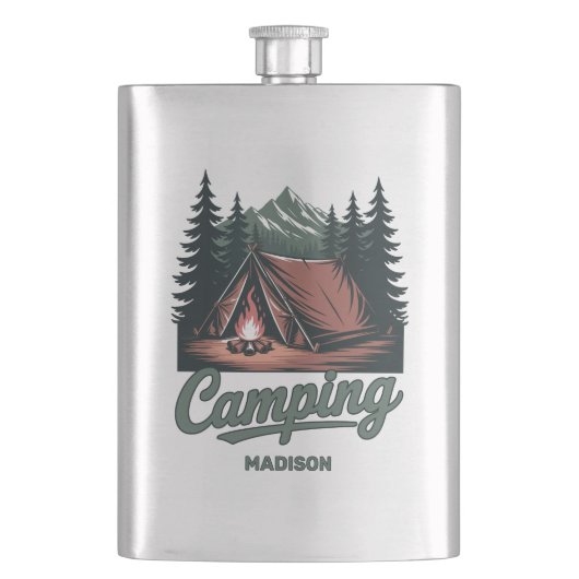 Custom Name Camping フラスク (正面)