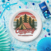 Custom Name Camping ペーパープレート (パーティー)