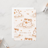 Custom Name Capybara Birthday Flat Greeting Card カード (正面/裏面インサイチュ)