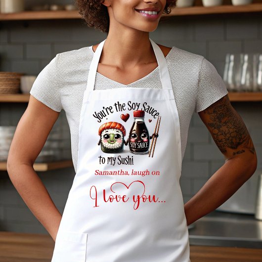 Custom Name Cartoon Food Love Valentine Apron エプロン