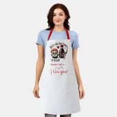 Custom Name Cartoon Food Love Valentine Apron エプロン (着用した状態)