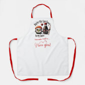 Custom Name Cartoon Food Love Valentine Apron エプロン (正面)