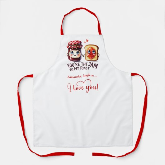 Custom Name Cartoon Food Romantic Gift Apron エプロン (正面)