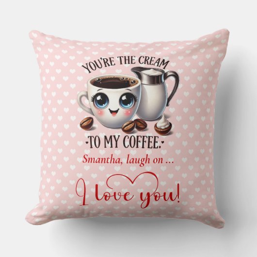 Custom Name Cartoon Fruit Funny Valentine Pillow クッション (正面)