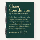 Custom Name Chaos Coordinator Journal for Teams ノートブック (正面)