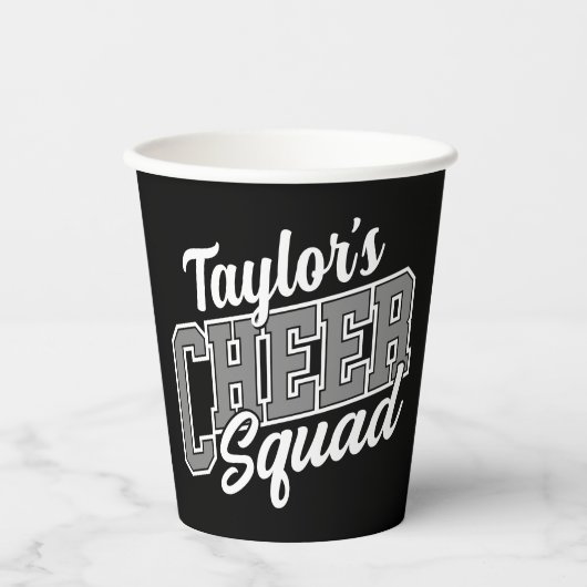 Custom NAME Cheerleader School Varsity Cheer Squad 紙コップ (正面)