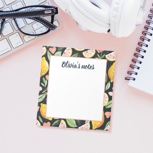 Custom Name Chic Lemon Citrus Fruits ポストイット