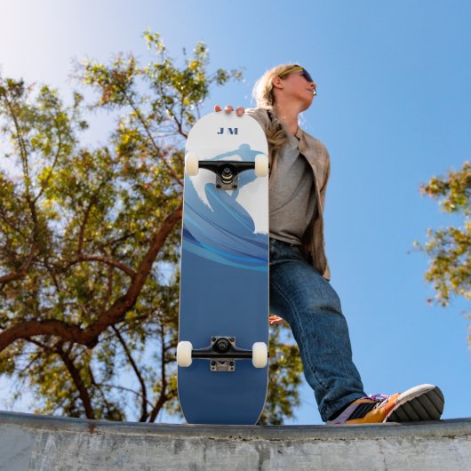 Custom Name Chic Nautical スケートボード (室外1)