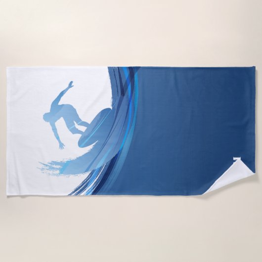 Custom Name Chic Nautical ビーチタオル (正面)