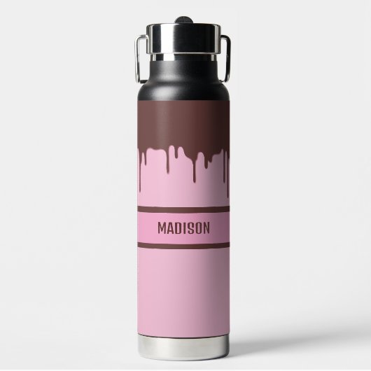 Custom Name Chocolate Drip ウォーターボトル (正面)
