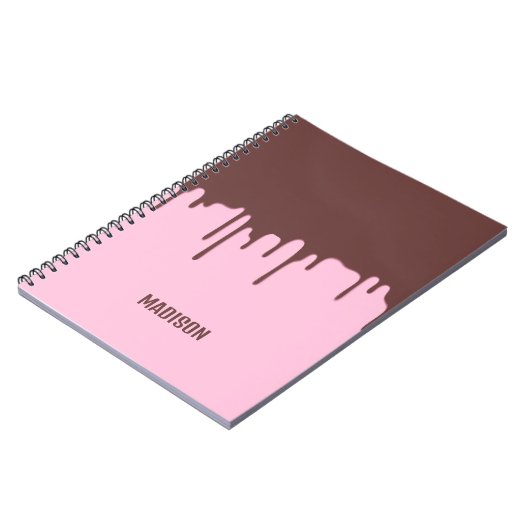 Custom Name Chocolate Drip ノートブック (左側)