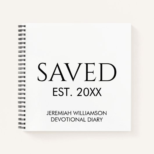 Custom Name Christian Saved Est Devotional ノートブック (正面)