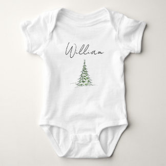 Custom Name Christmas Baby Romper 1st Xmas William ベビーボディスーツ