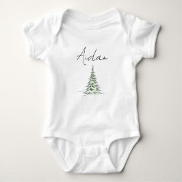 Custom Name Christmas Baby Romper First Xmas Aidan ベビーボディスーツ