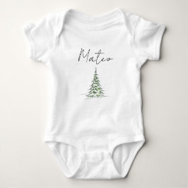 Custom Name Christmas Baby Romper First Xmas Mateo ベビーボディスーツ
