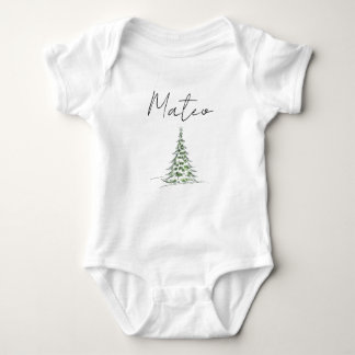 Custom Name Christmas Baby Romper First Xmas Mateo ベビーボディスーツ