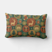 Custom Name Christmas Circles ランバークッション (裏面)