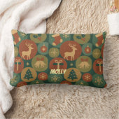 Custom Name Christmas Circles ランバークッション (ブランケット)