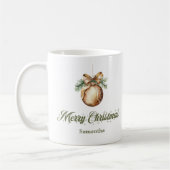 Custom Name Christmas Mug Earthy Neutral Style コーヒーマグカップ (左)
