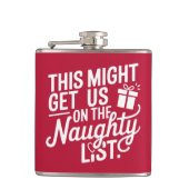 Custom Name Christmas Naughty List フラスク (正面)