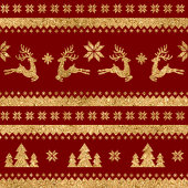 Custom Name Christmas Paper Plates Luxe Red Gold ペーパープレート