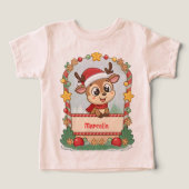 Custom Name Christmas Reindeer Toddler Shirt (デザイン正面)