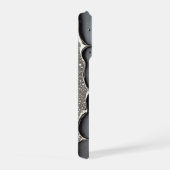 ✨ Custom Name Chrome Flow Liquid Silver Metal Drip iPhoneケース (右側面)