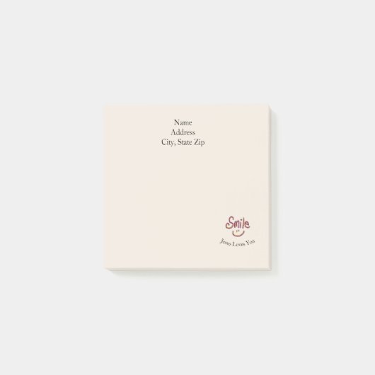 Custom Name Church Office Smile Jesus Loves You ポストイット (正面)