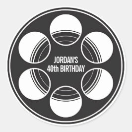 Custom Name Clapperboard Stickers, Hollywood Party ラウンドシール