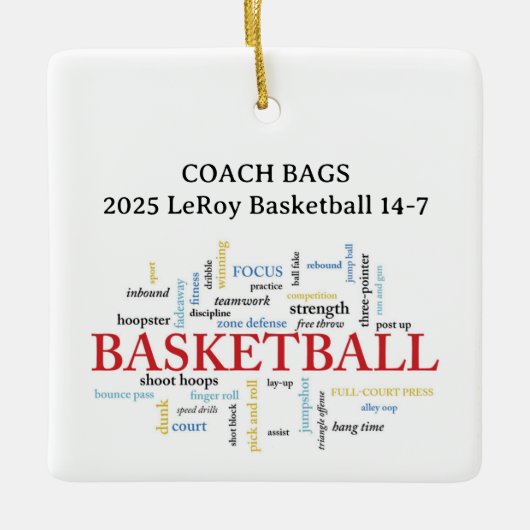Custom Name Coach Word Cloud セラミックオーナメント (正面)