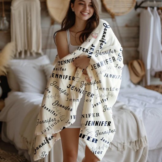 Custom Name Collage フリースブランケット