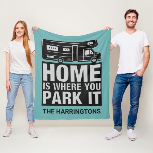 Custom name & color Camper Van フリースブランケット (インサイチュ)