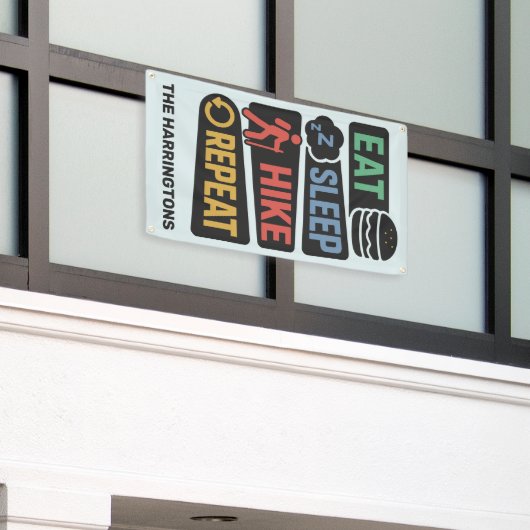 Custom Name & Color Hiking 横断幕 (ビルの外側)