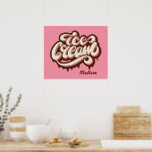 Custom name & color Ice Cream poster ポスター (キッチン)