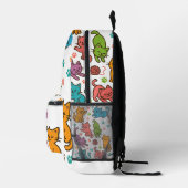 Custom Name Colorful Cartoon Cat Backpack – Kids プリントバックパック (右)